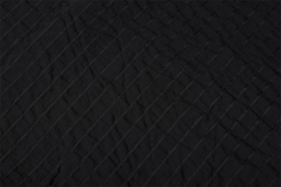 Van de de Polyesterchiffon van de streepstijl 90gsm de Stof Zwarte 75Dx75D