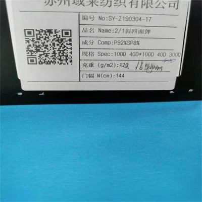 148cm 100d Waterdichte de Keperstof van de de Stoffen160gsm Polyester van Polyesterspandex