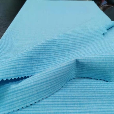 Strakke Stof 148CM van Spandex van de Streeppolyester 170gsm Geweven Polyestermateriaal