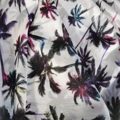 Zilveren de Chiffonstof 85gsm van de Garen Bloemendruk