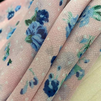 100 gsm satijn chiffon spandex polyester stof bedrukt